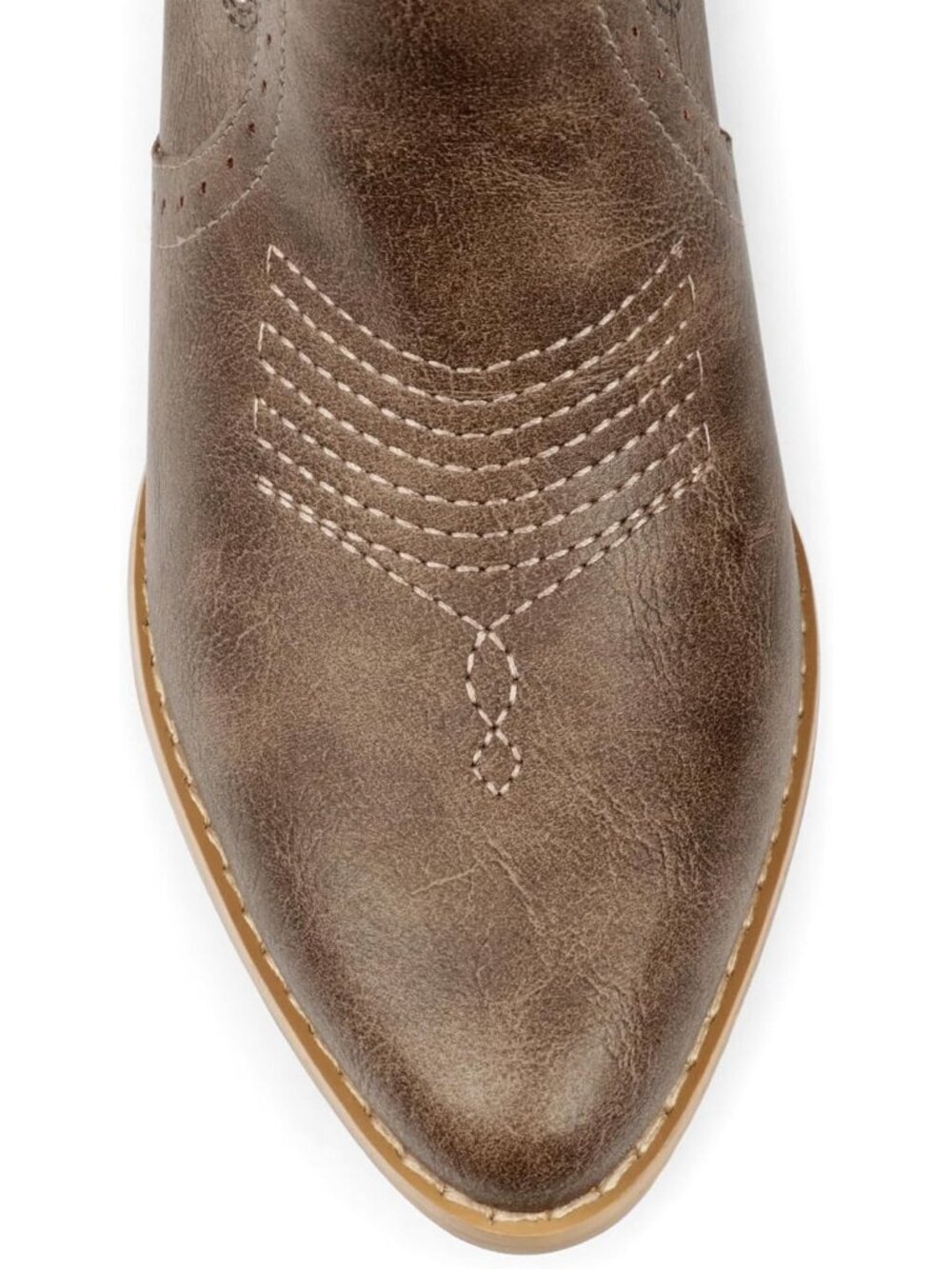 Women's Brown Mid Calf Cowboy Boots Pointy Toe Boot Embroidered Western Boots - Picture 5 of 6